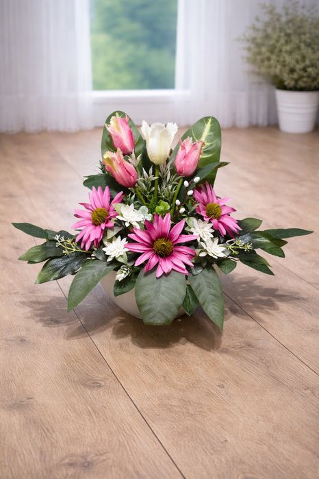 Stroik na cmentarz, nagrobny, wiosenny, wielkanocny, kompozycja kwiato