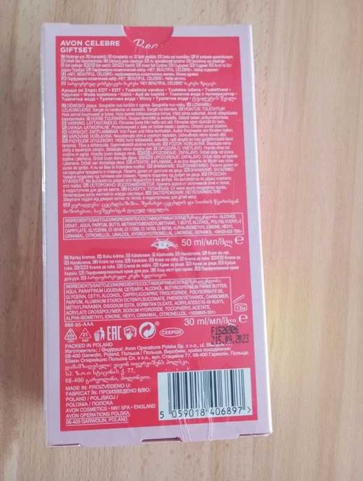 Avon Zestaw Celebre Perfum Damski 50ml Krem do rąk 30ml