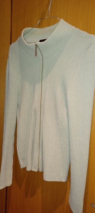 Twin set verde água em viscose da Pedro Novo