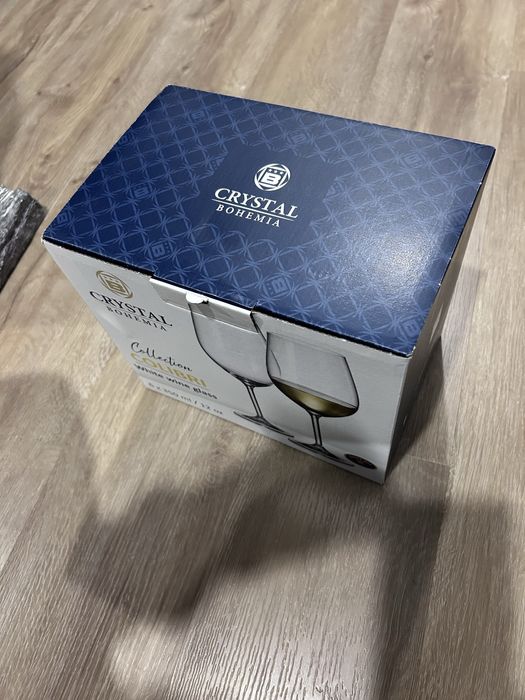 Crystal Bohemia 6 copos vinho branco - Novo