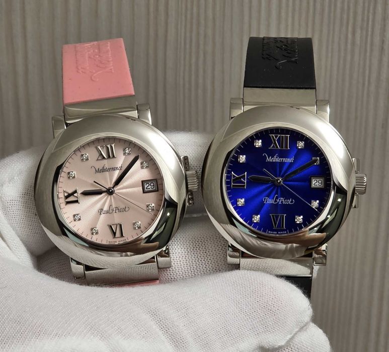 Жіночий годинник Paul Picot Mediterranee Pink Diamonds Swiss Made 40mm