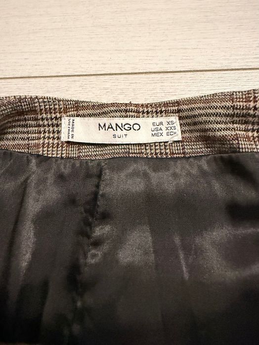 Спідниця юбка бавовна в клітинку Mango розмір XS