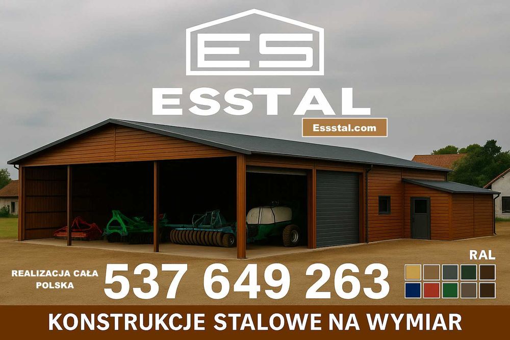 JEDNOSPADOWY Garaż Blaszany | Schowek na narzędzia |WIATKA – ESSTAL*