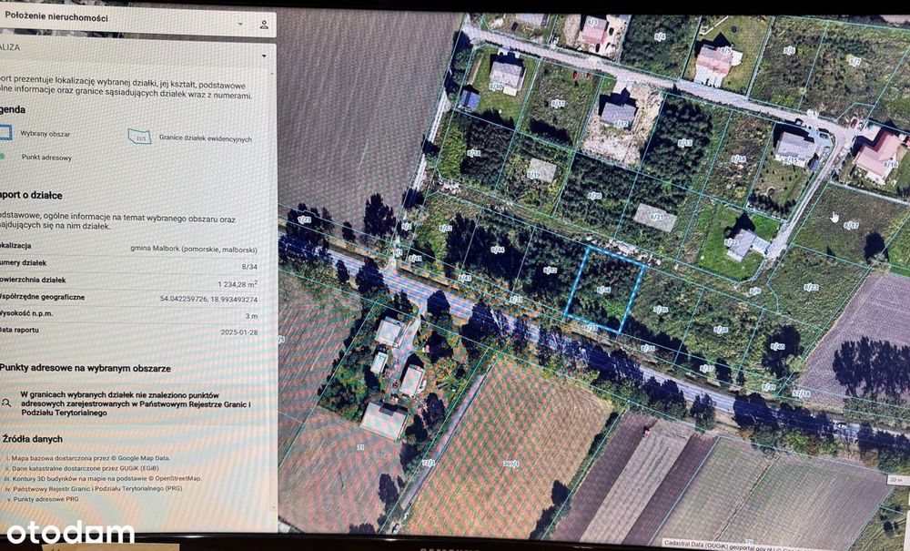 Działka budowlana 1234 m2 na sprzedaż CISY koło Malborka
