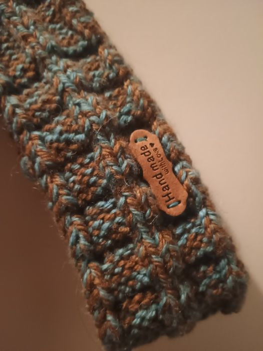 Opaska wełna alpaka rękodzieło handmade nowa