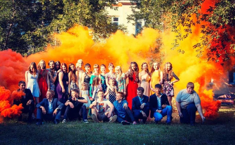 Кольоровий дим, набор 5 цветов, 60 сек, дымовые шашки, Цветной дым