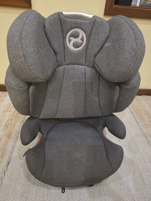 Cadeira auto da marca Cybex, modelo Solution Q3-fix plus, cor: Manhattan Grey-mid grey (Cinza Manhattan), grupo: 2/3 (para crianças de 15 a 36 kg)