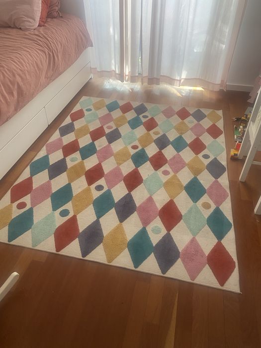 Ikea Tapete, padrão arlequim/multicor, 130x160 cm