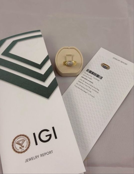 Anel Ouro 18k com diamantes Naturais e Certificado