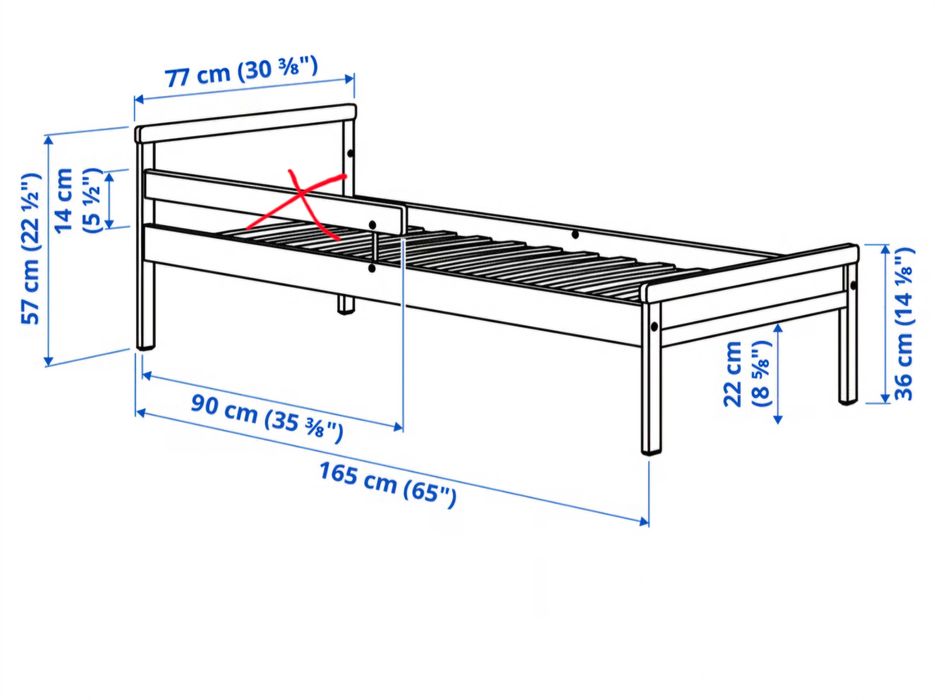 Cama criança e colchão 70x160cm