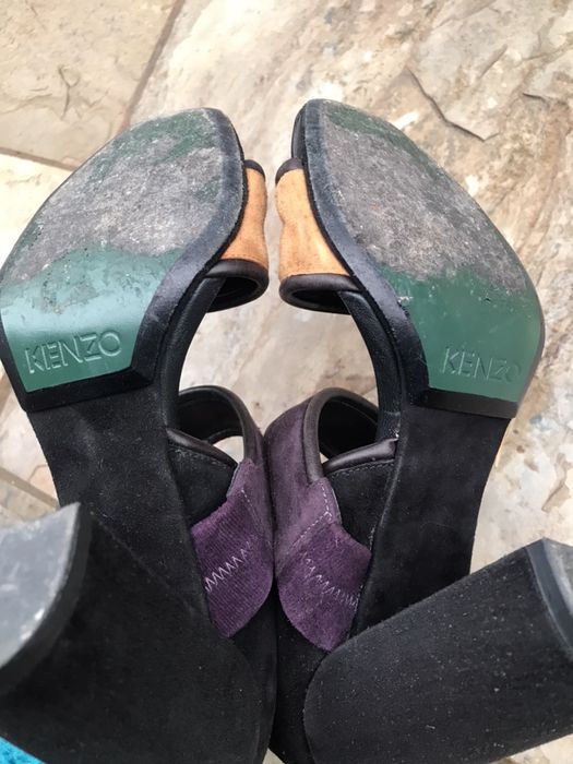 Kenzo 37 piękne markowe buty czółenka luksusowe skóra słupek