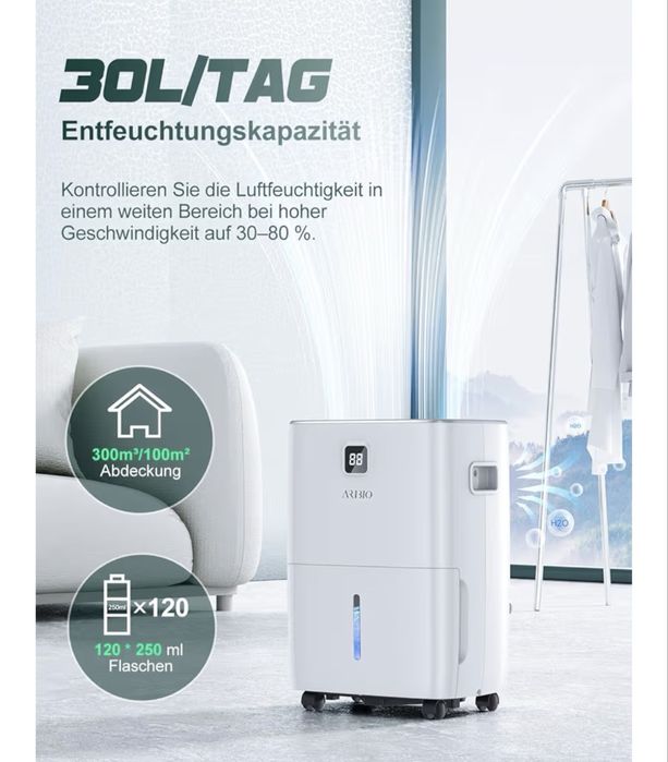 ARIBO Elektryczny osuszacz powietrza 30 l/24 h