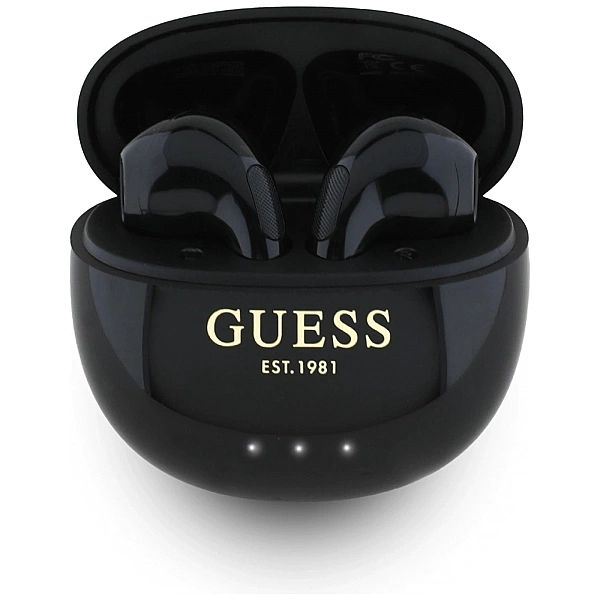 Słuchawki TWS Guess Glossy Effect Egg Shape Printed Classic Logo - cza