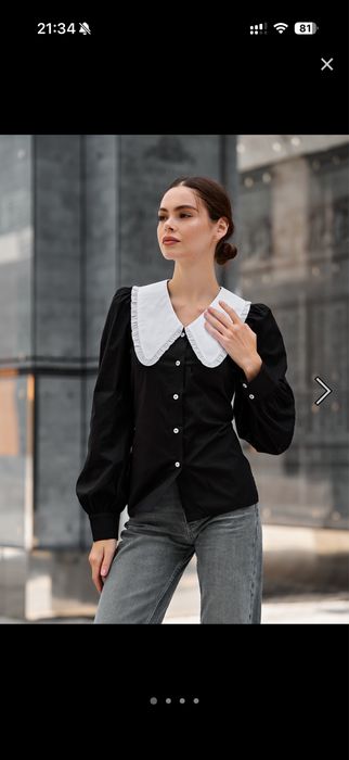 Сорочка від staff, розмір xs, чорного кольору з білими вставками , бавовна