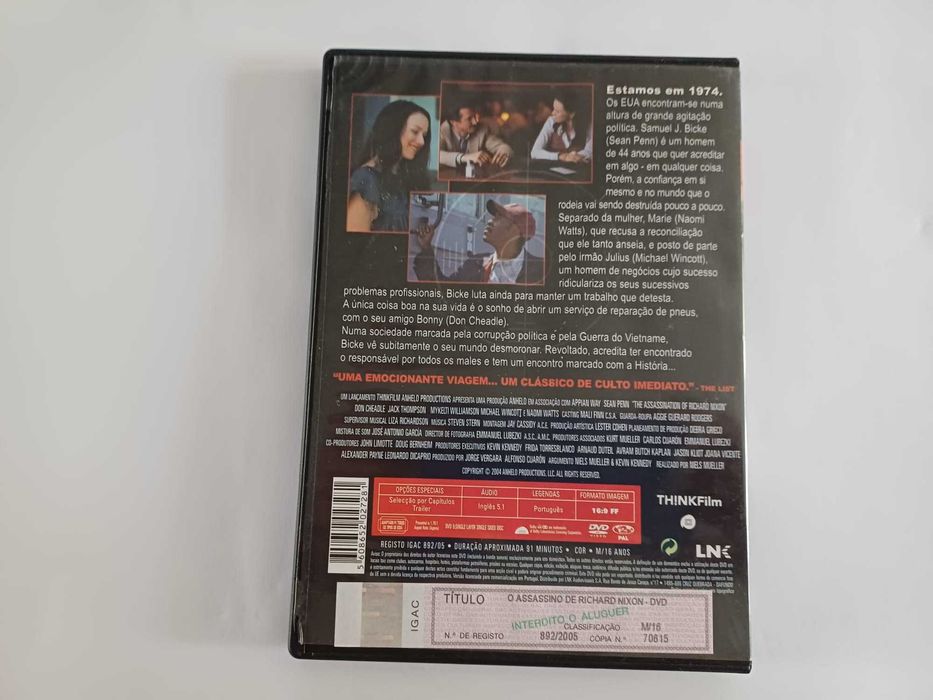 DVD - O assassínio de Richard Nixon, com Sean Penn, Naomi Watts