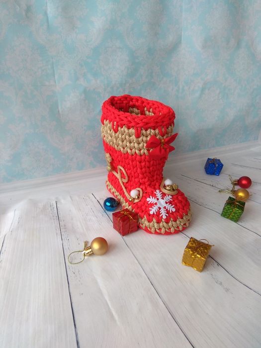 Новорічний декор, чобіток (Новогодний сапожок)