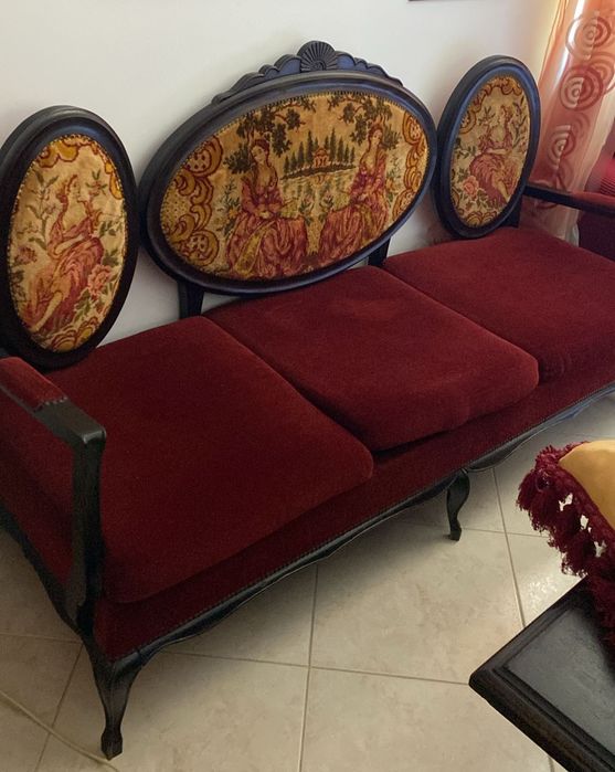 Canapé vintage em veludo