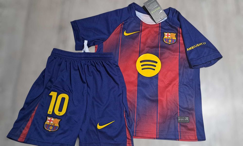 FC Barcelona Lamine Yamal Strój Komplet Dziecięcy koszulka spodenki