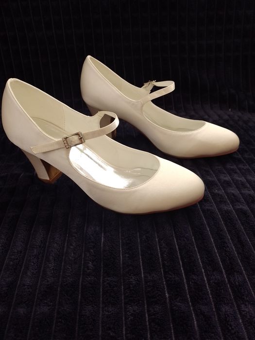 Eleganckie białe buty satynowe wesele Elegant Park
