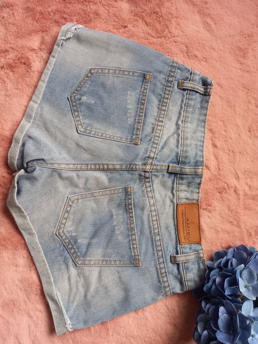 Krótkie spodenki szorty jeans Amisu S, 36 bawełna