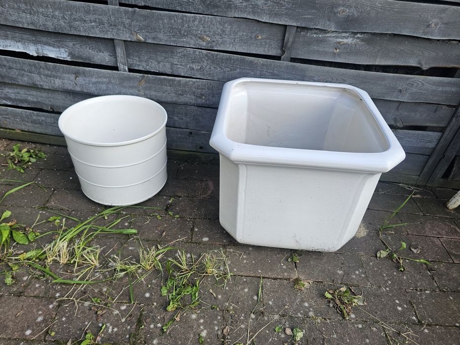 Doniczka porcelana szklana duza biala 2 szt #castorama #Ikea #abra