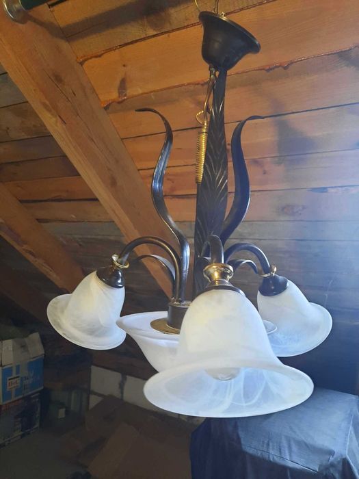 Żyrandol, lampa wisząca z kinkietem