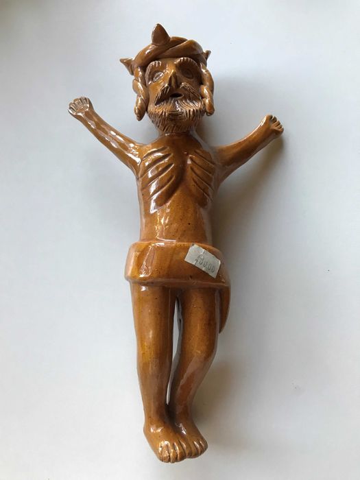 ARTESANATO 1983 "Cristo" em barro vidrado por Júlia Ramalho /como NOVO
