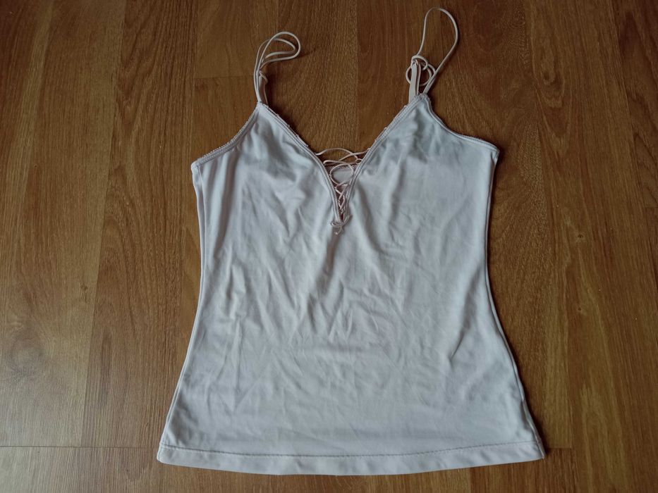 Triumph bluzka top na ramiączkach z wiązaniem na dekolcie 36 38 S M