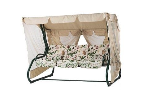 Качели с навесом Indigo Фэмели Цветы с москитной сеткой 215x150x170 см