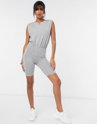 Kombinezon damski szary marszczony casual 36 1xby
