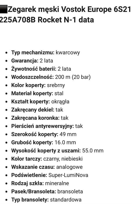 Sprzedam zegarek Vostock