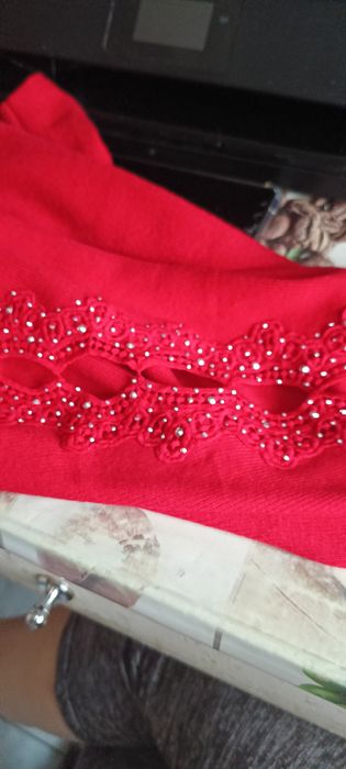 Sweterek damski czerwony