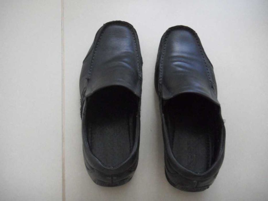 Buty mokasyny skórzane czarne  firmy Wojas , 41 , 26cm