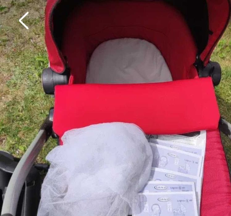Wózek dziecięcy GRACO 3w1 czerwony + fotelik + akcesoria .Zadbany