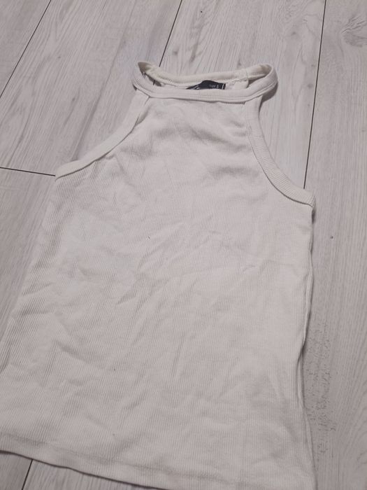 Biały t-shirt bokserka Sinsay rozm S do odświeżenia