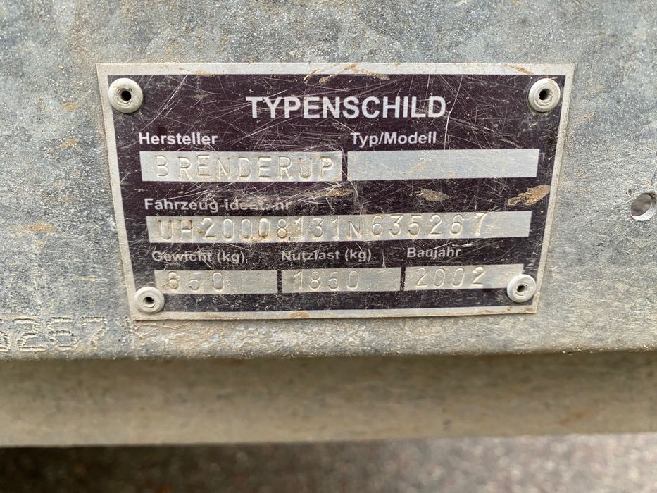 Przyczepa samochodowa pod mini koparkę brenderup 2500Dmc