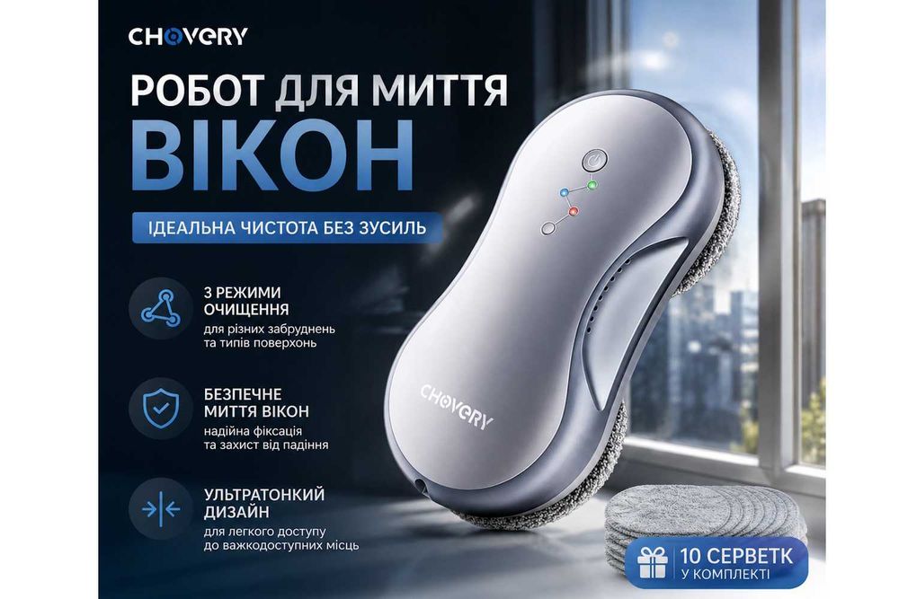 Робот мийник вікон CHOVERY Ultra Thin Robot 2026 New Version