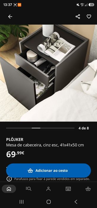 Mesa cabeceira Ikea