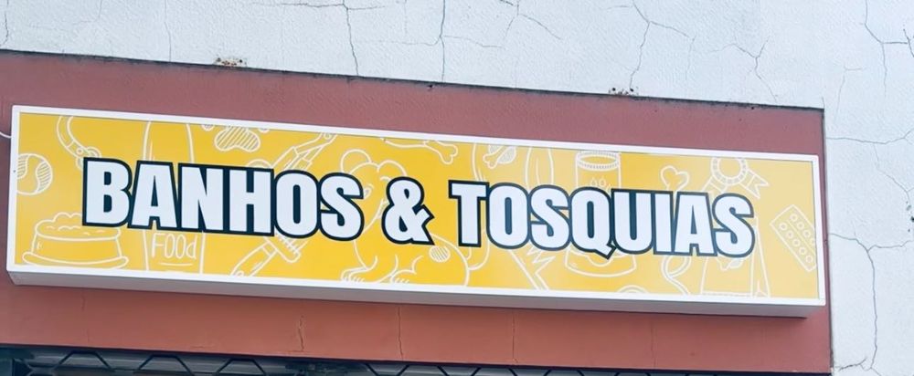 Placa de luz banhos e tosquias