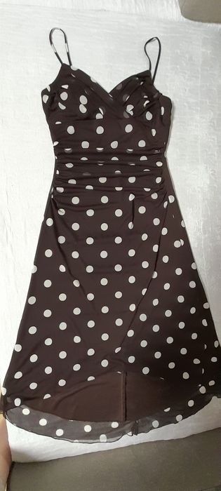 Sukienka w groszki, asymetryczna, M/L