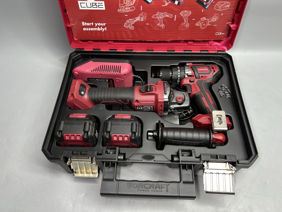 Бесщеточный комплект WORCRAFT XCUBE001 шуруповерт + болгарка