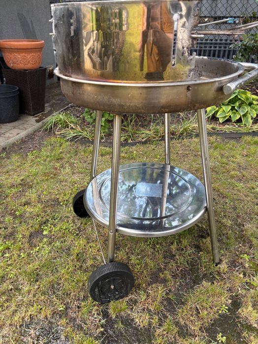 Grill okrągły 50 cm plus komin do rozpalania brykietu