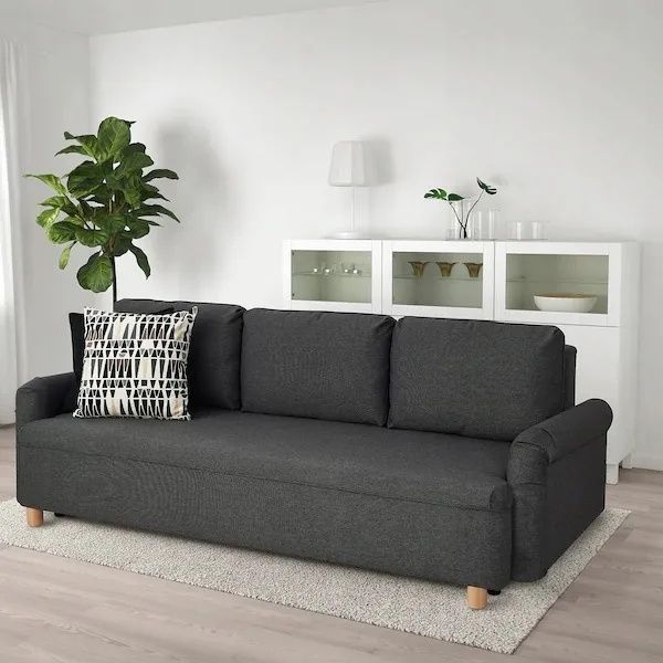 IKEA GRIMHULT Rozkładana sofa 3-osobowa szary