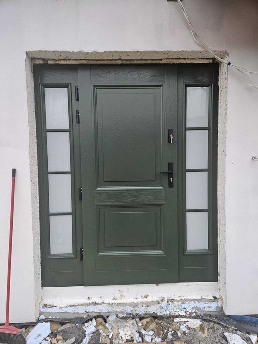 !! Drzwi Zewnętrzne Wejściowe Drewniane CZYSTE POWIETRZE + GRATIS !!