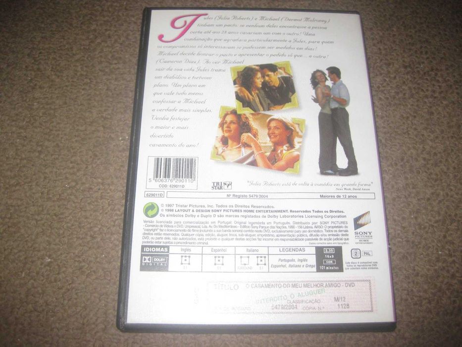 DVD "O Casamento do Meu Melhor Amigo" com Julia Roberts