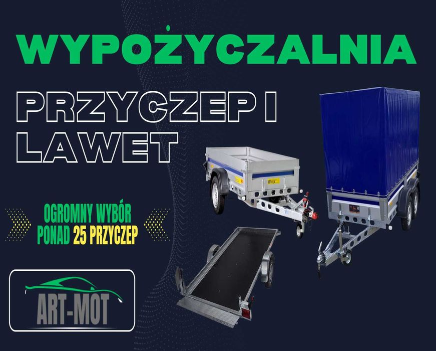 7 DNI W TYGODNIU !! Wypożyczalnia przyczep i lawet LAWETA 8.5 m !!