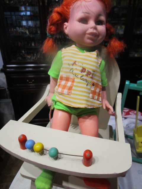 Cadeira antiga madeira brinquedo português cerca 60 cms altura