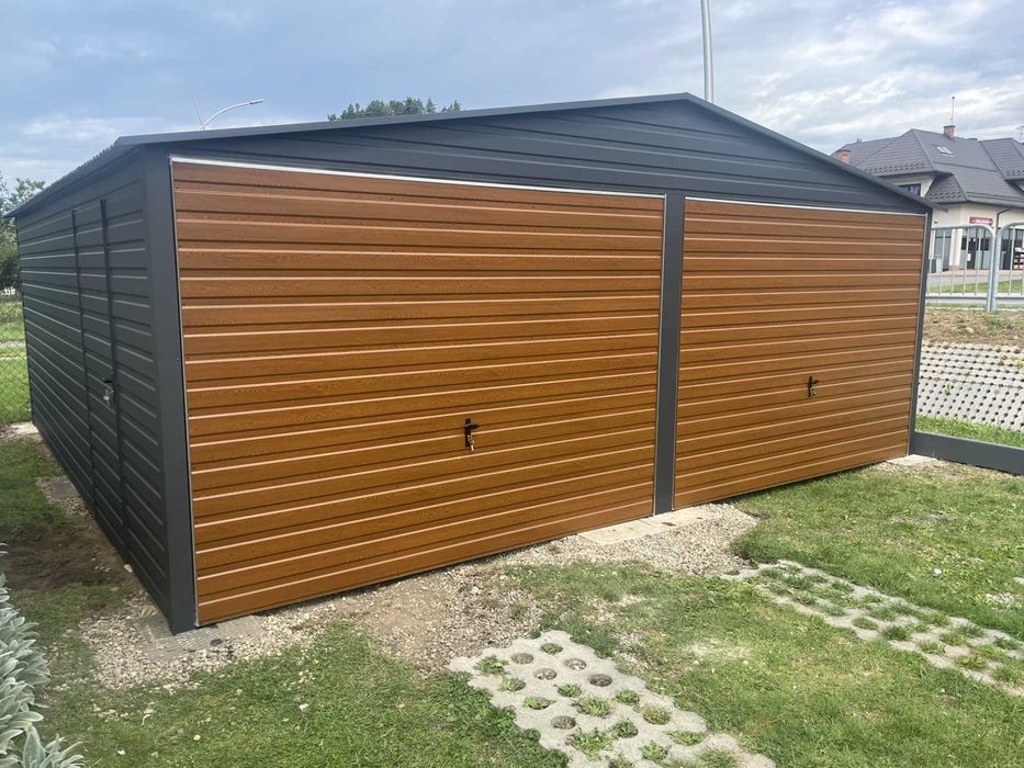 Garaż Blaszany Premium Drewnopodobny | Konstrukcja z ocynkowanego profila zamkniętego! - Widok 5