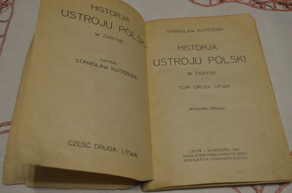 Historia ustroju Polski, Tom 2 LITWA Kutrzeba 1921