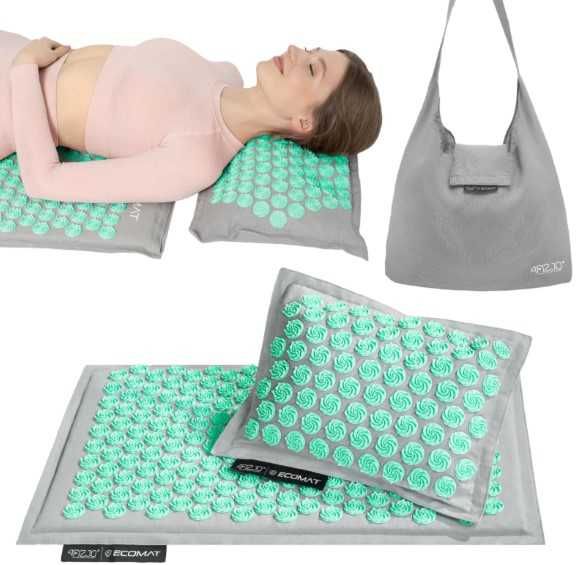 ECO Mata do akupresury z łuskami gryki i koks 4FIZJO + PODUSZKA +TORBA
